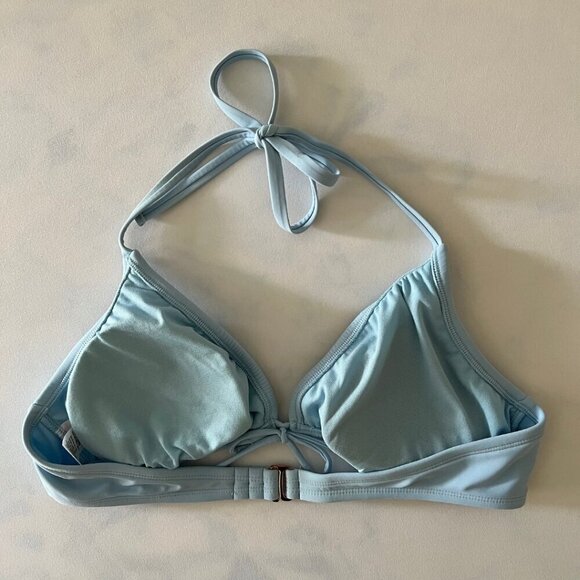 Baby Blue Halter Tie Bikini Swimsuit Top XL - Picture 4 of 6